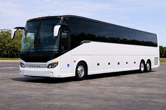 56-passenger charter bus available for charter in Doral, FL